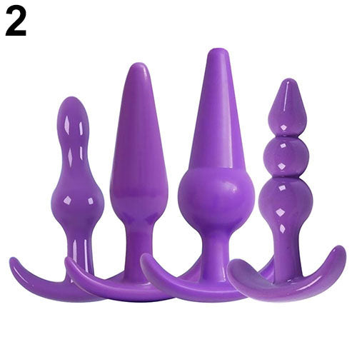 4 Pcs Soft Butt Plugs Adult Product Beads Shape Anal Plug Massager Mini Sex Toy