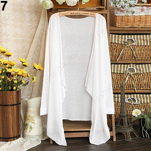 Women Fashion Summer Beach Sunscreen Casual Long Sleeve Cardigan Shawl Coat