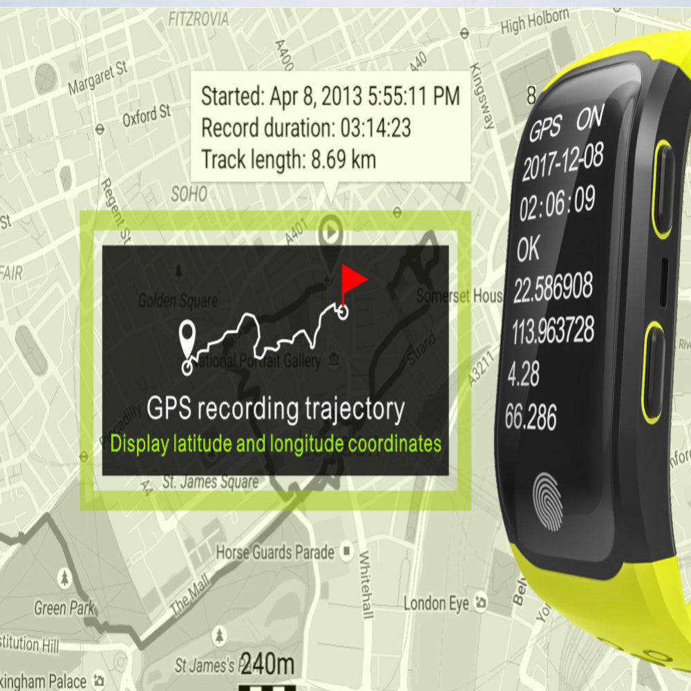 Newest S908 GPS Sport Smart Band Heart Rate IP68 Waterproof Sleep Monitor Pedometer Smart Bracelet For Android IOS Phone