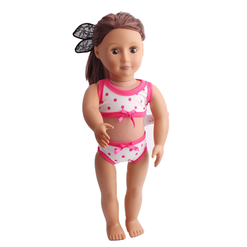 Cute Underwear Bowknot Polka Dot Top Panties for American Girl Doll 18 inch
