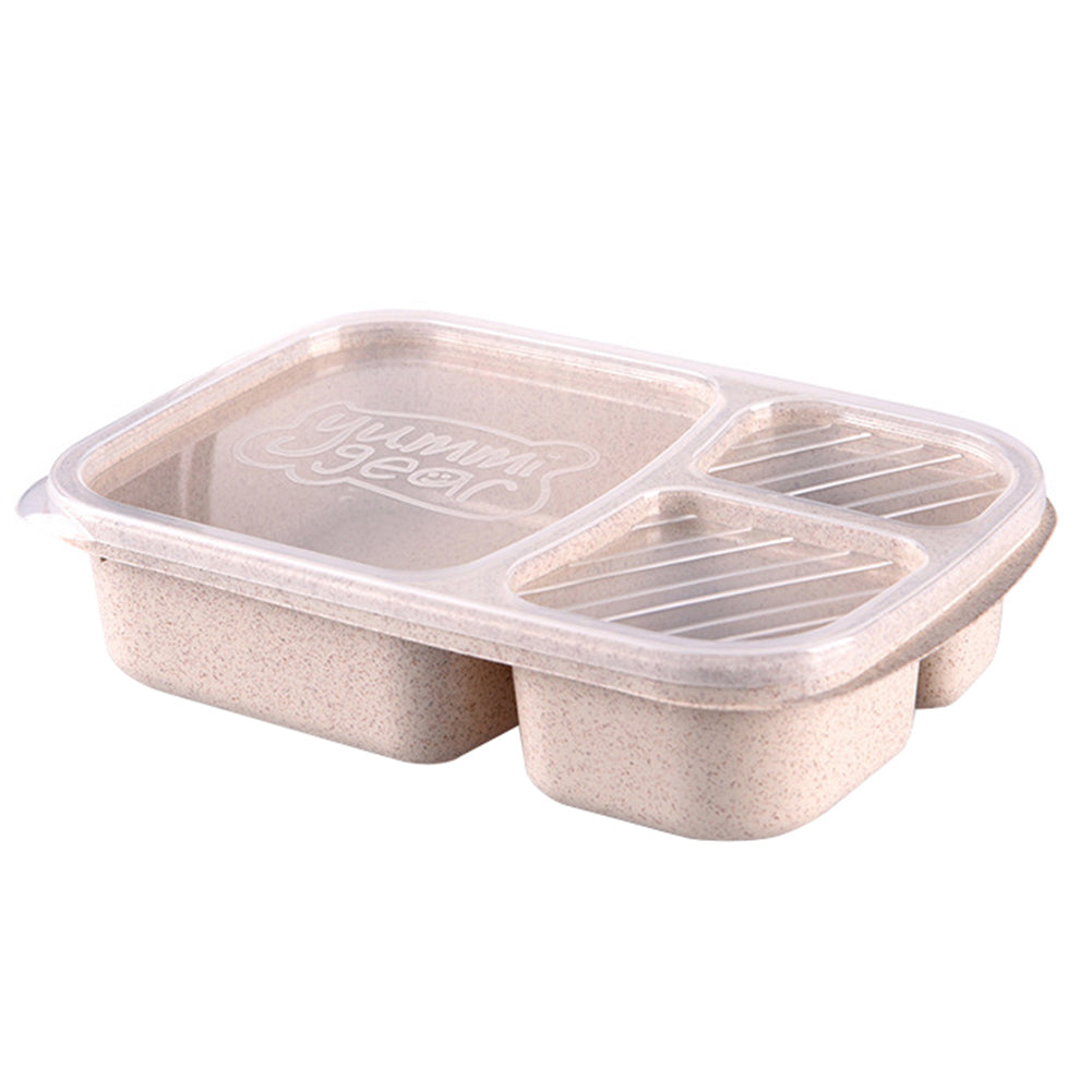 3 Compartments PP Lunch Box Food Storage Container for Kids Adults Picnic