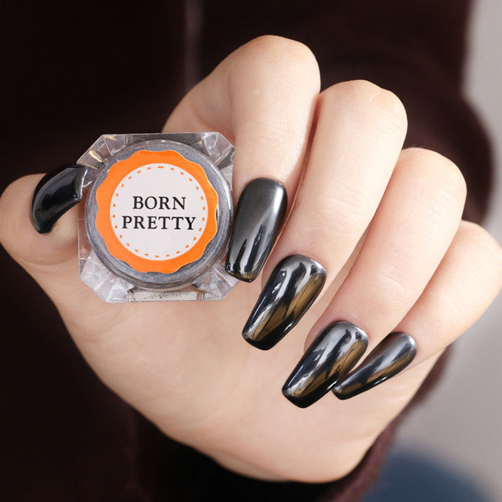Black Mirror Effect Shinning Glitter Pigment Dust Women Party Nail Art Powder