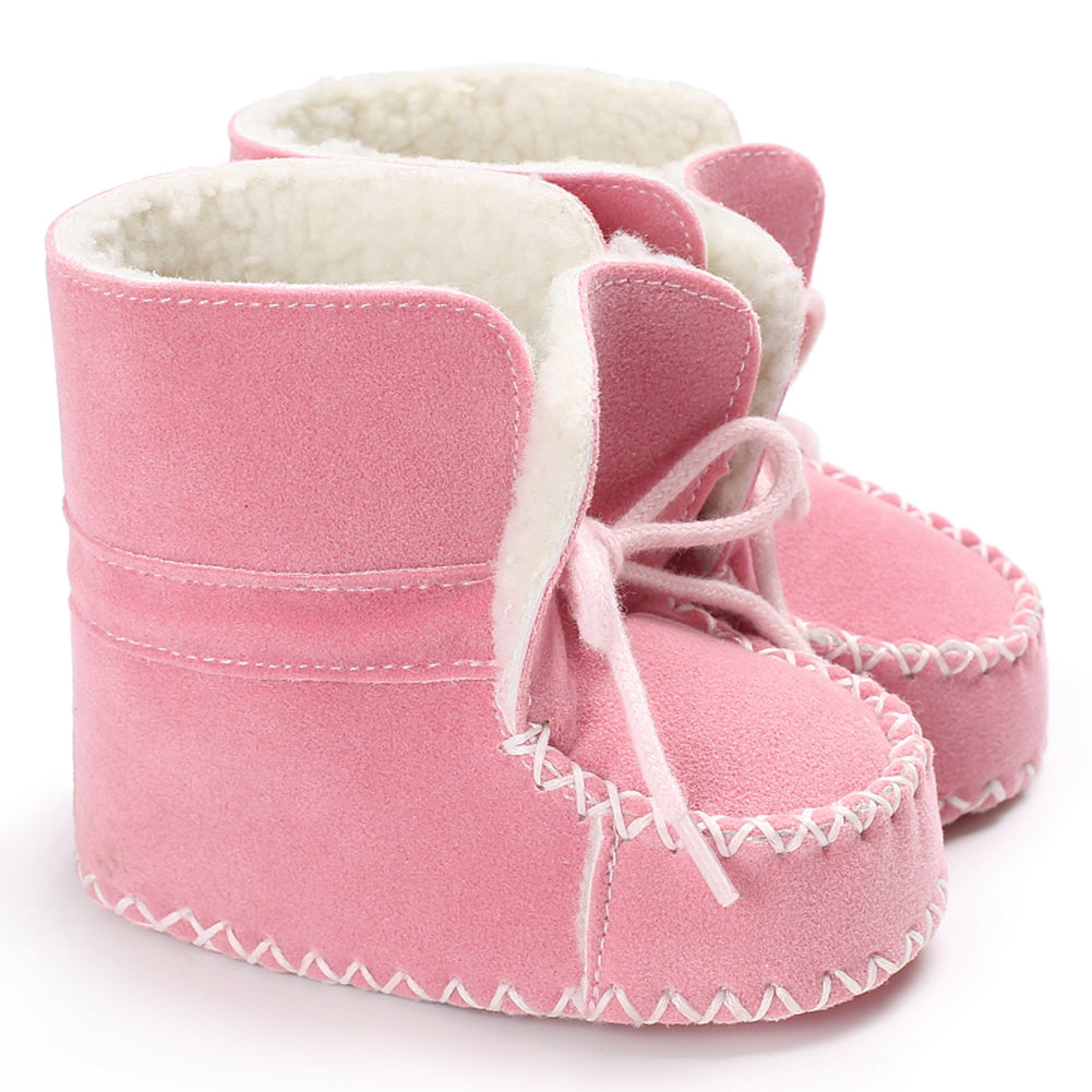 Newborn Baby Boy Girl Infant Winter Warm Soft Anti-Slip Prewalker Crib Shoes