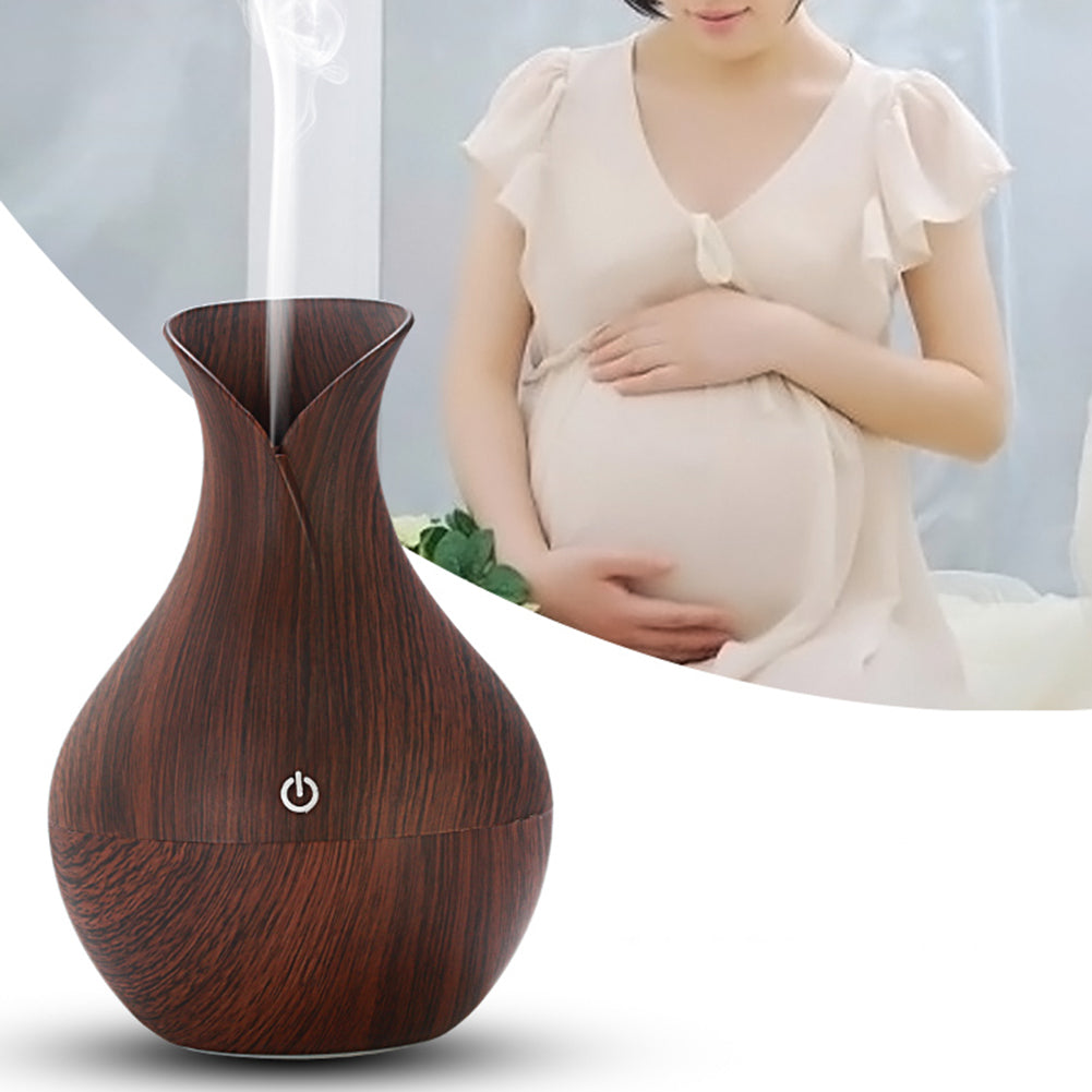 Night Light Wood Grain Cool Mist Humidifier Aromatherapy Essential Oil Diffuser