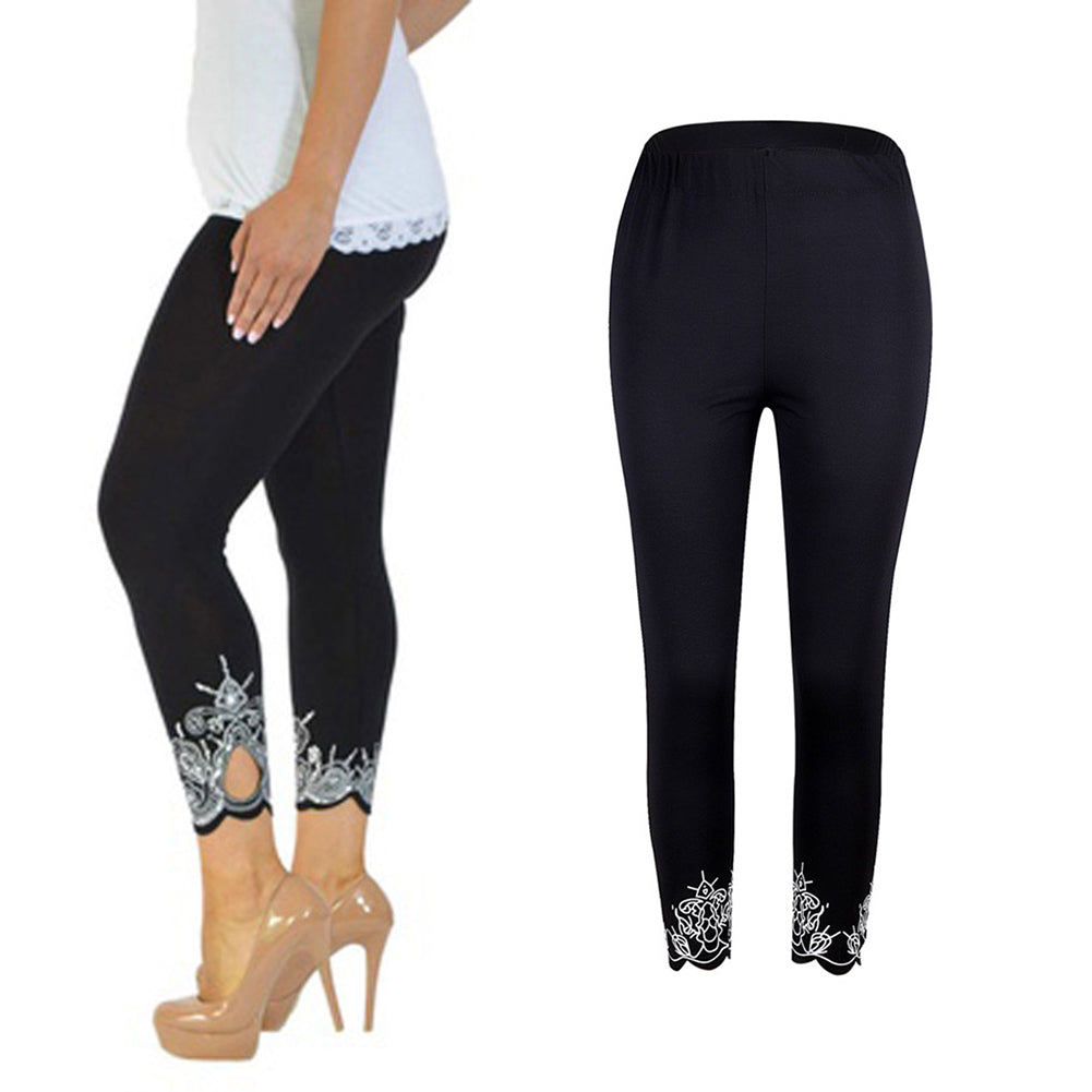 Women Casual Printing Slim Elasticity Leggings Skinny Pants Trousers Tights