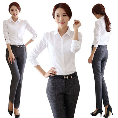 Women Fashion Office Lady OL Shirt Working Business Nursing Career Top Blouse