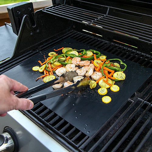 2Pcs Reusable Easy Baking BBQ Grill Mat Nonstick Cooking Sheet 40x33cm