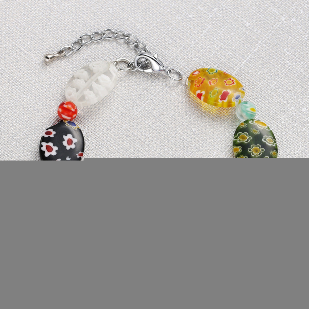 Women Fashion Cherry Flower Floral Colored Glaze Bracelet Bangle Jewelry Gift