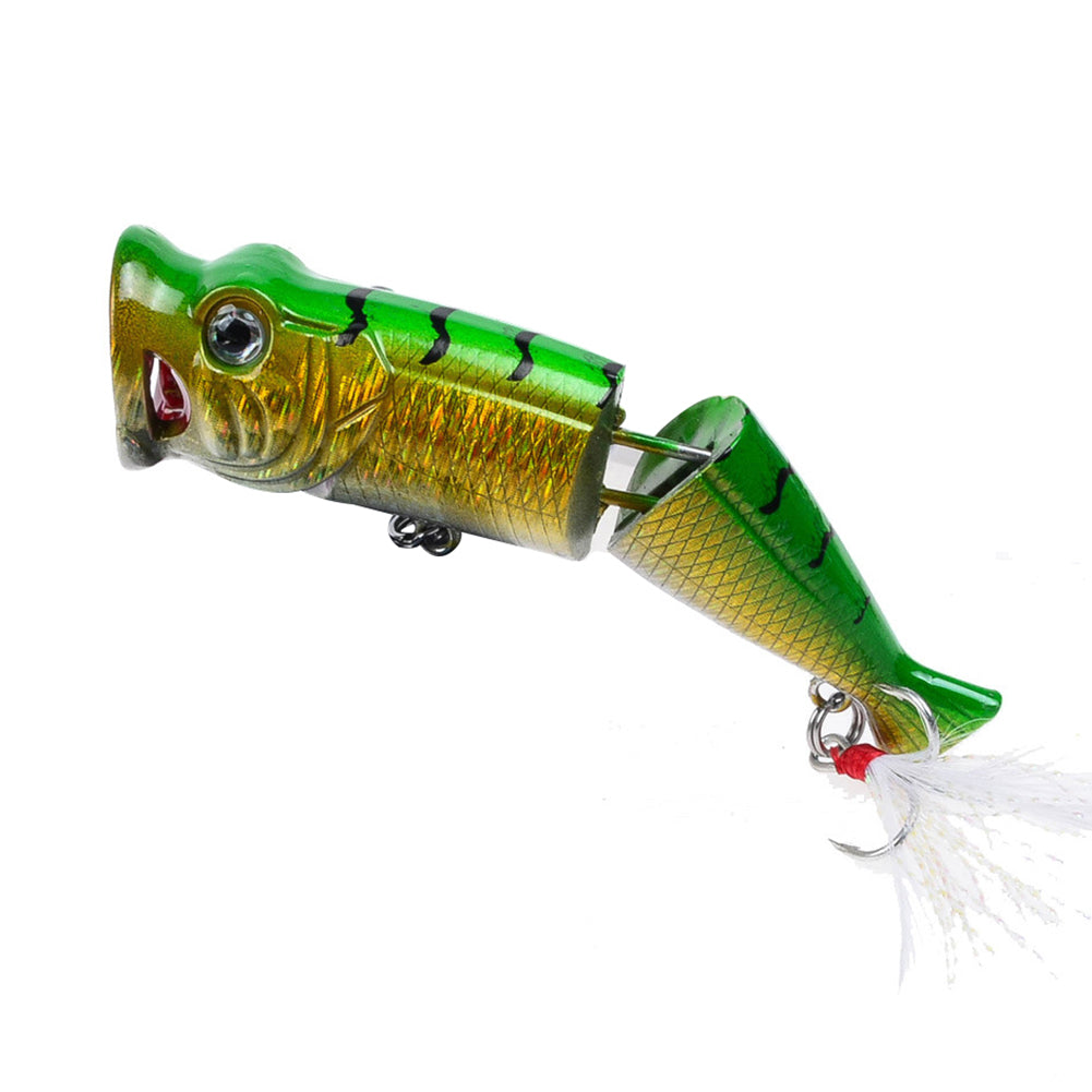 8cm Artificial Bait Bass Crankbait Wobblers Plastic Fishing Lures with Feather