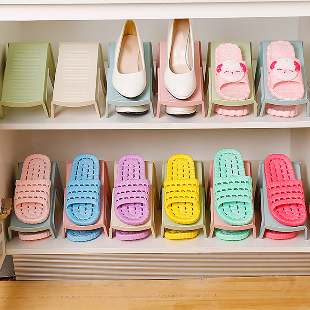 Fashion Plastic Shoes Display Rack Organizer Space Saving Storage Holder Shelf