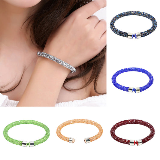 Women Fashion Full Pave Rhinestone Bracelet Open Bangle Jewelry Party Gift