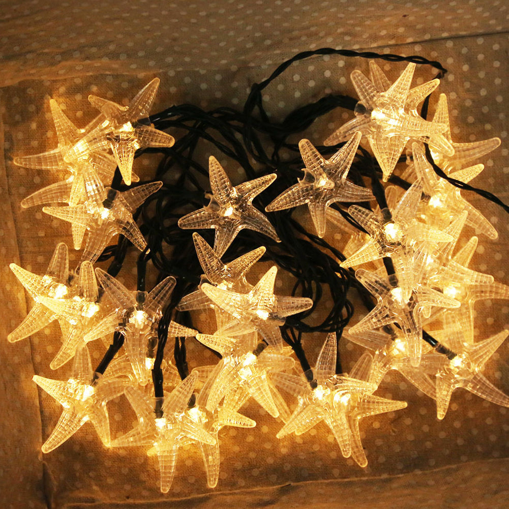 Solar 30 LED Starfish Fairy String Light Outdoor Tree Garden Christmas Decor