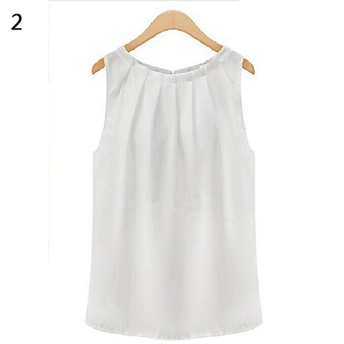 Women Fashion Sexy Summer Casual Chiffon Vest Tank Top Sleeveless T-shirt