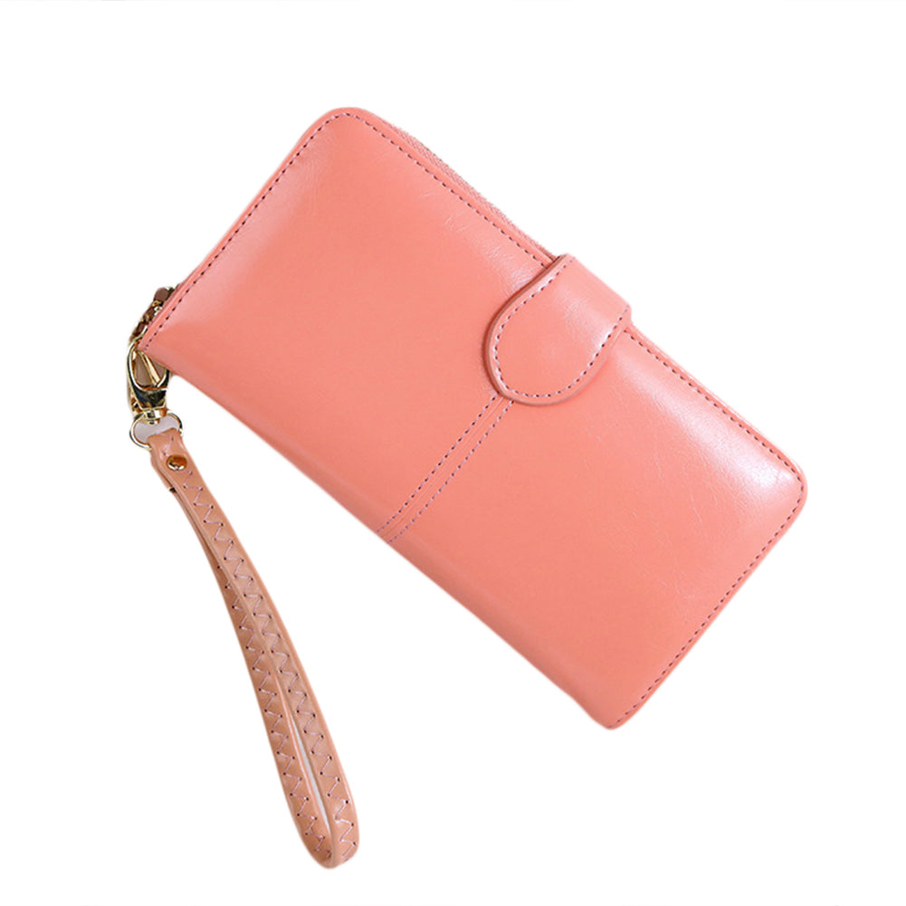 Women Fashion Faux Leather Purse Cash Card Storage Large Capacity Long Wallet