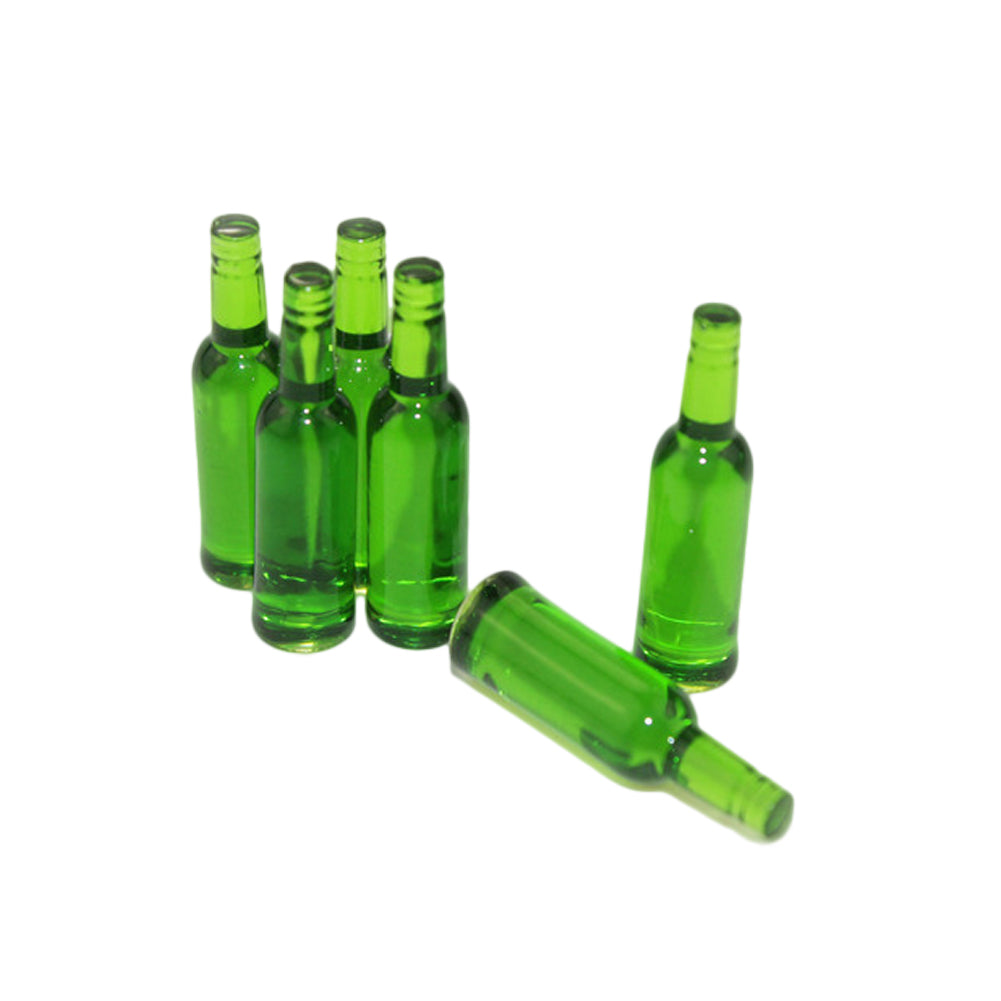 6Pcs Dollhouse Miniature Beer Bottle Dining Drinks Simulation Kitchen Toy Gift