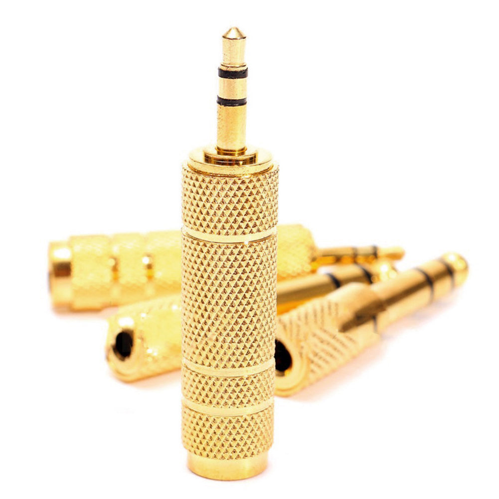 4Pcs 6.5mm to 3.5mm Male to Female Electric Guitar Convertor Audio Adapter Head