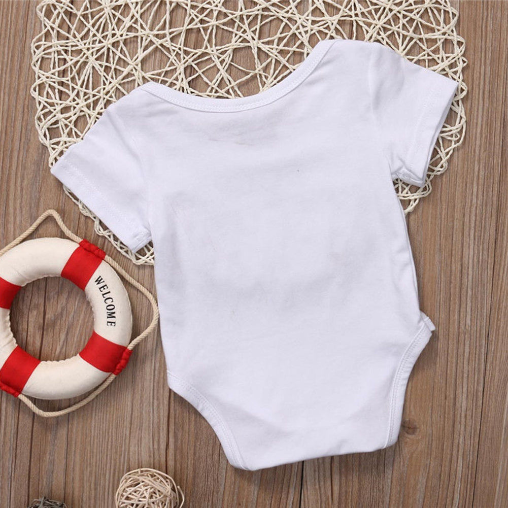 Newborn Infant Baby Girl Boys Romper Letter Print Short Sleeve Bodysuit Outfit