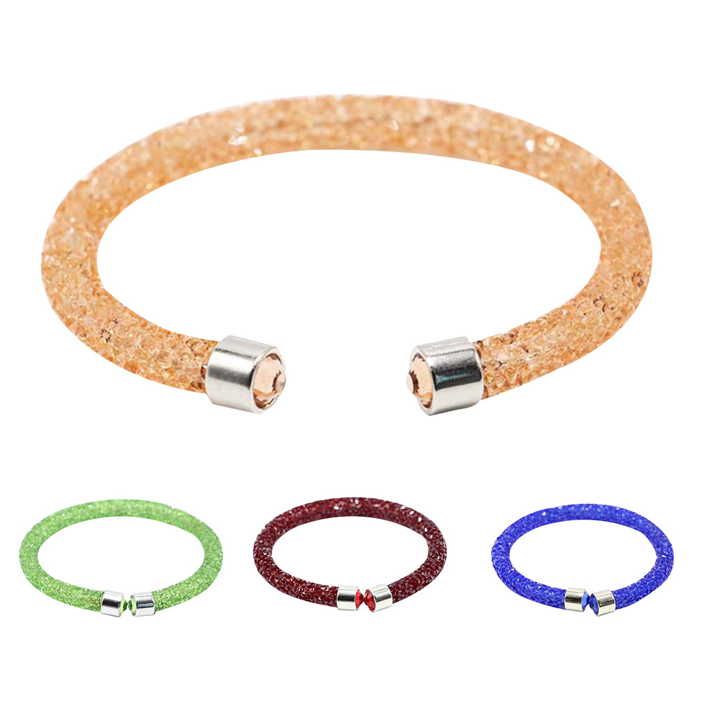 Women Fashion Full Pave Rhinestone Bracelet Open Bangle Jewelry Party Gift
