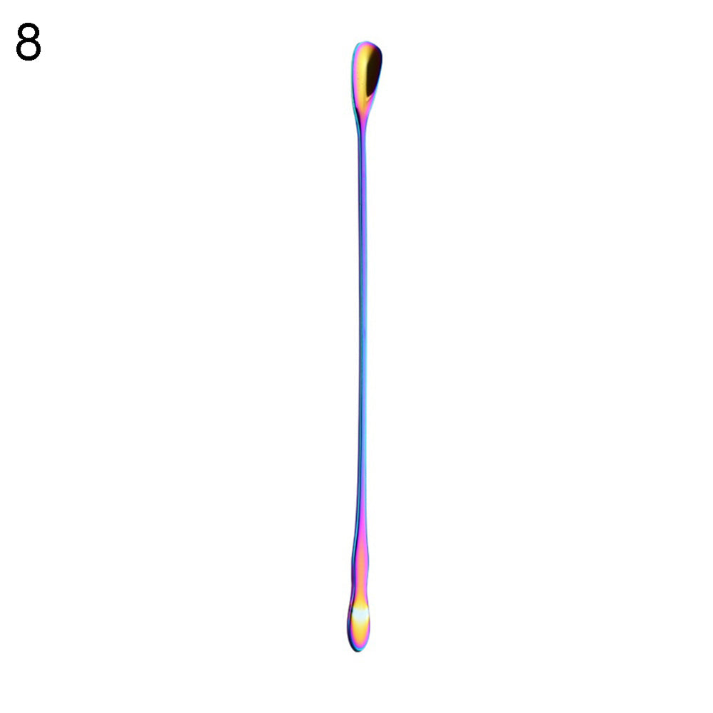 Stainless Steel Gourd Handle Ice Cream Dessert Scoop Coffee Drink Stir Spoon