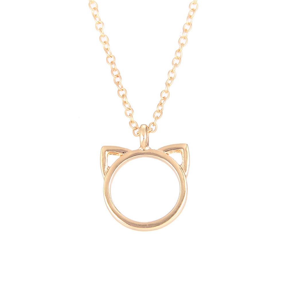Fashion Cat Ear Animal Shape Pendant Sweater Chain Necklace Jewelry Party