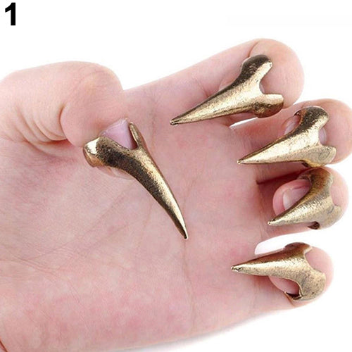 5 Pcs Retro Punk Talon Rings Nail Decor Sharp Alloy Finger Claw Knuckle Ring Set