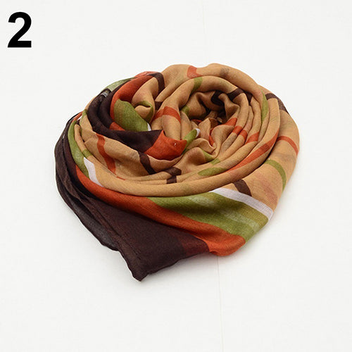 Women Fashion Polyline Voile Winter Autumn Warm Soft Casual Wrap Long Scarf