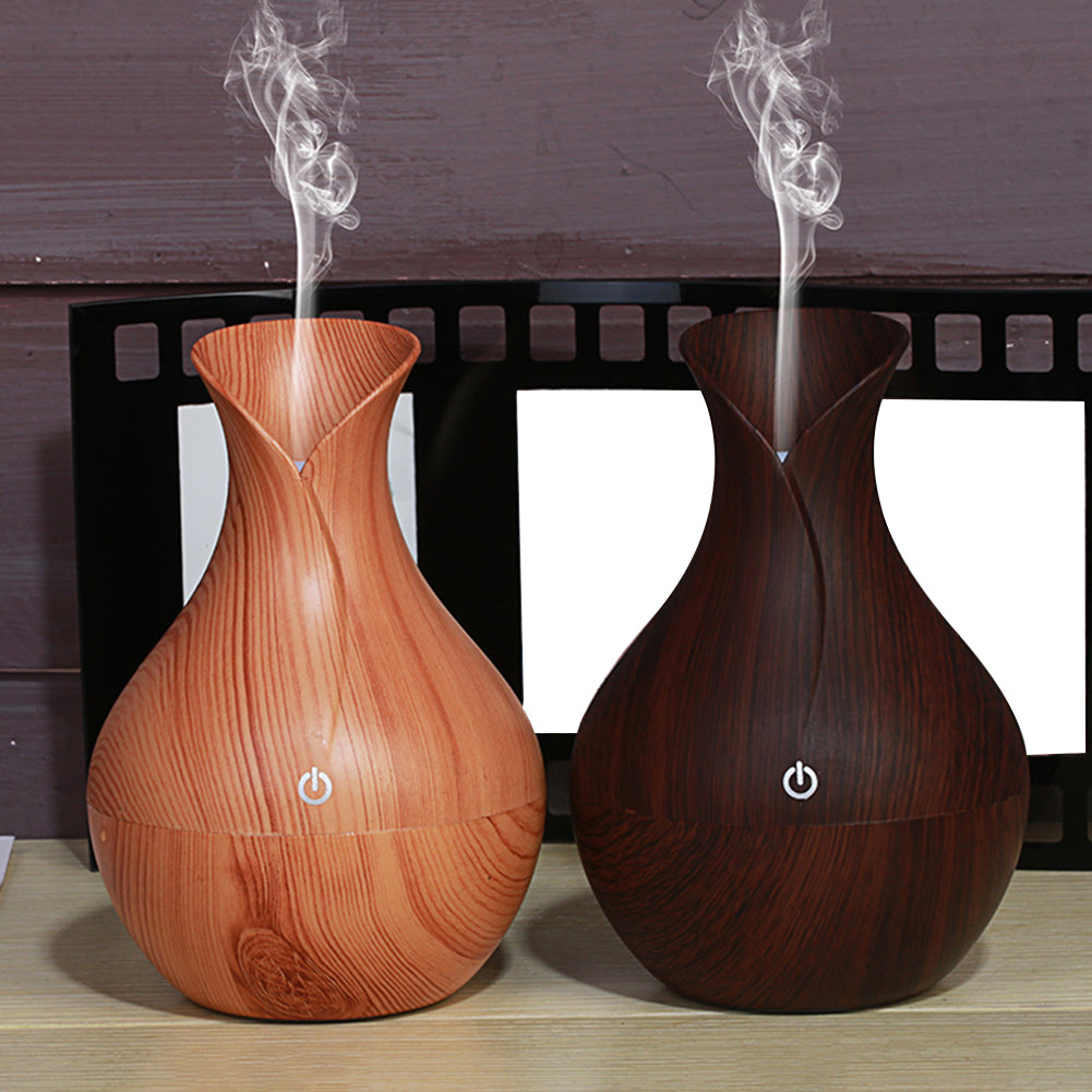 Night Light Wood Grain Cool Mist Humidifier Aromatherapy Essential Oil Diffuser