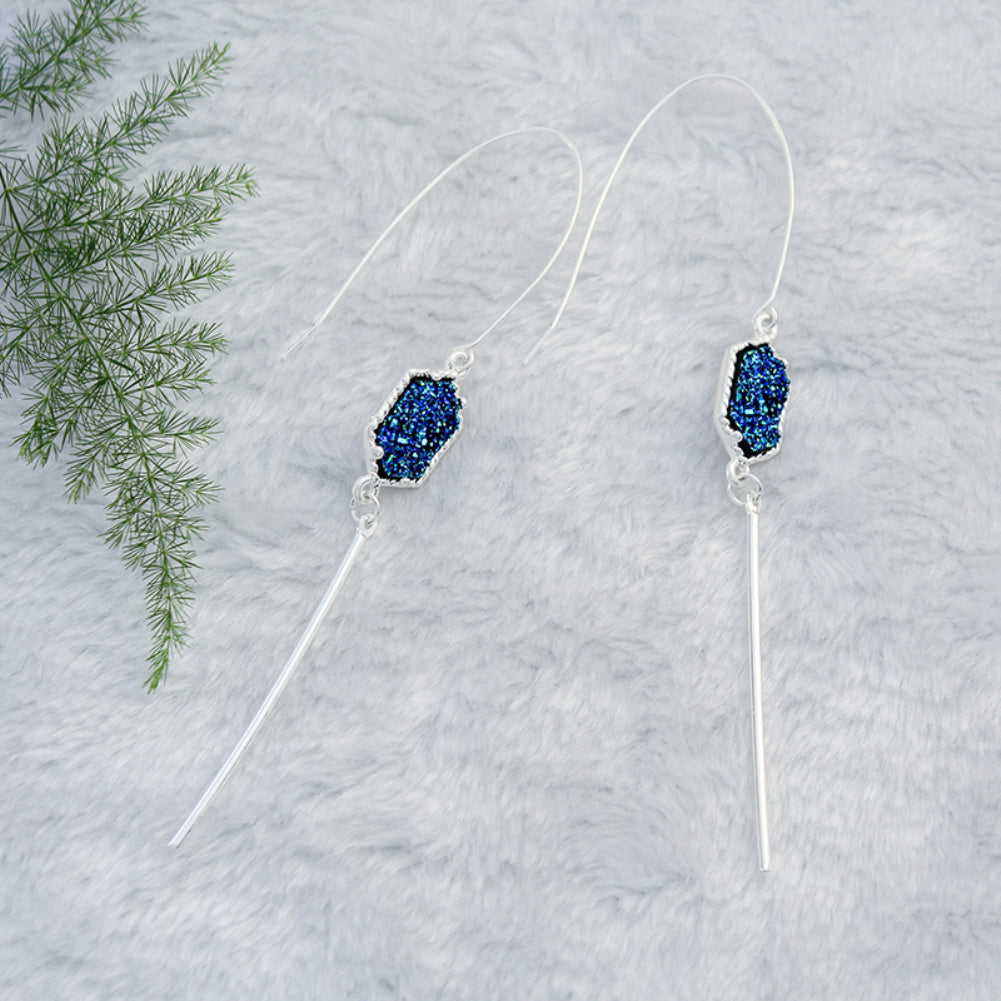 Women Fashion Geometric Tassels Long Dangle Hook Earrings Piercing Jewelry