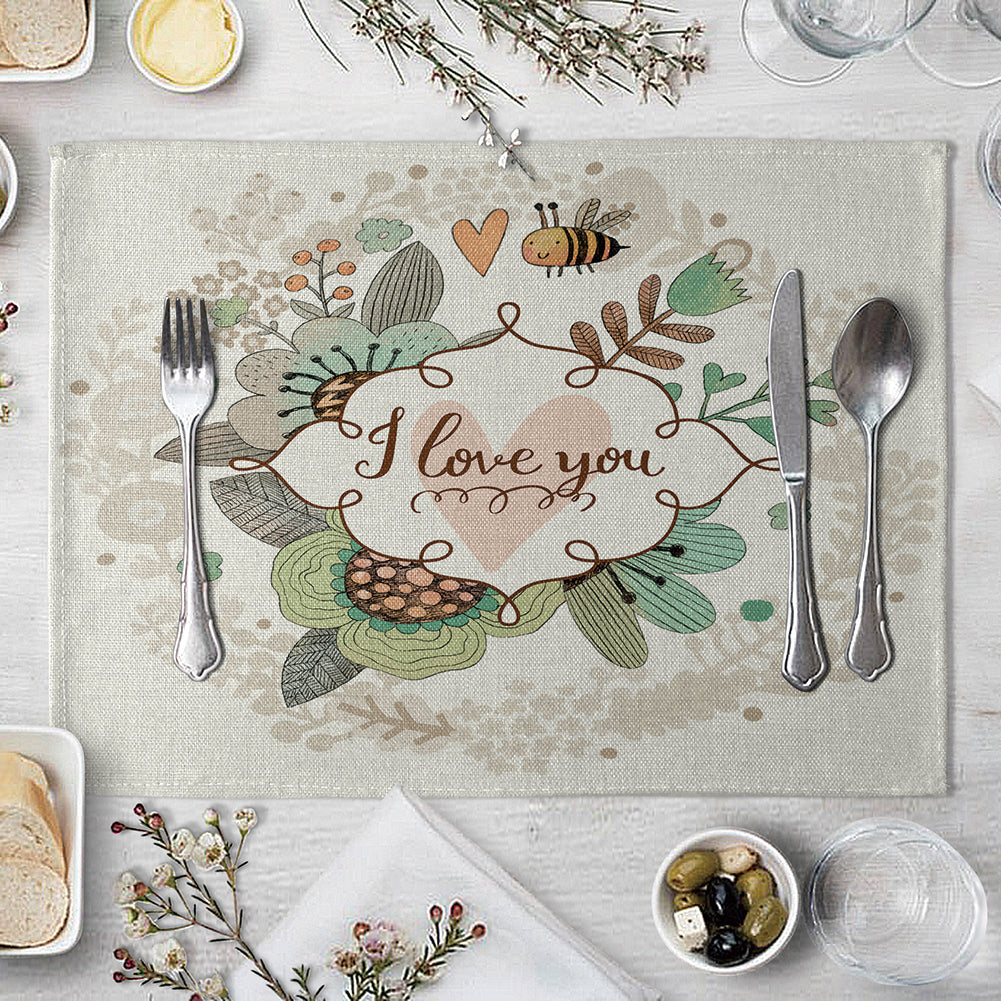Rectangle Cartoon Animal Printed Heat Insulation Placemat Home Tablewear Pad