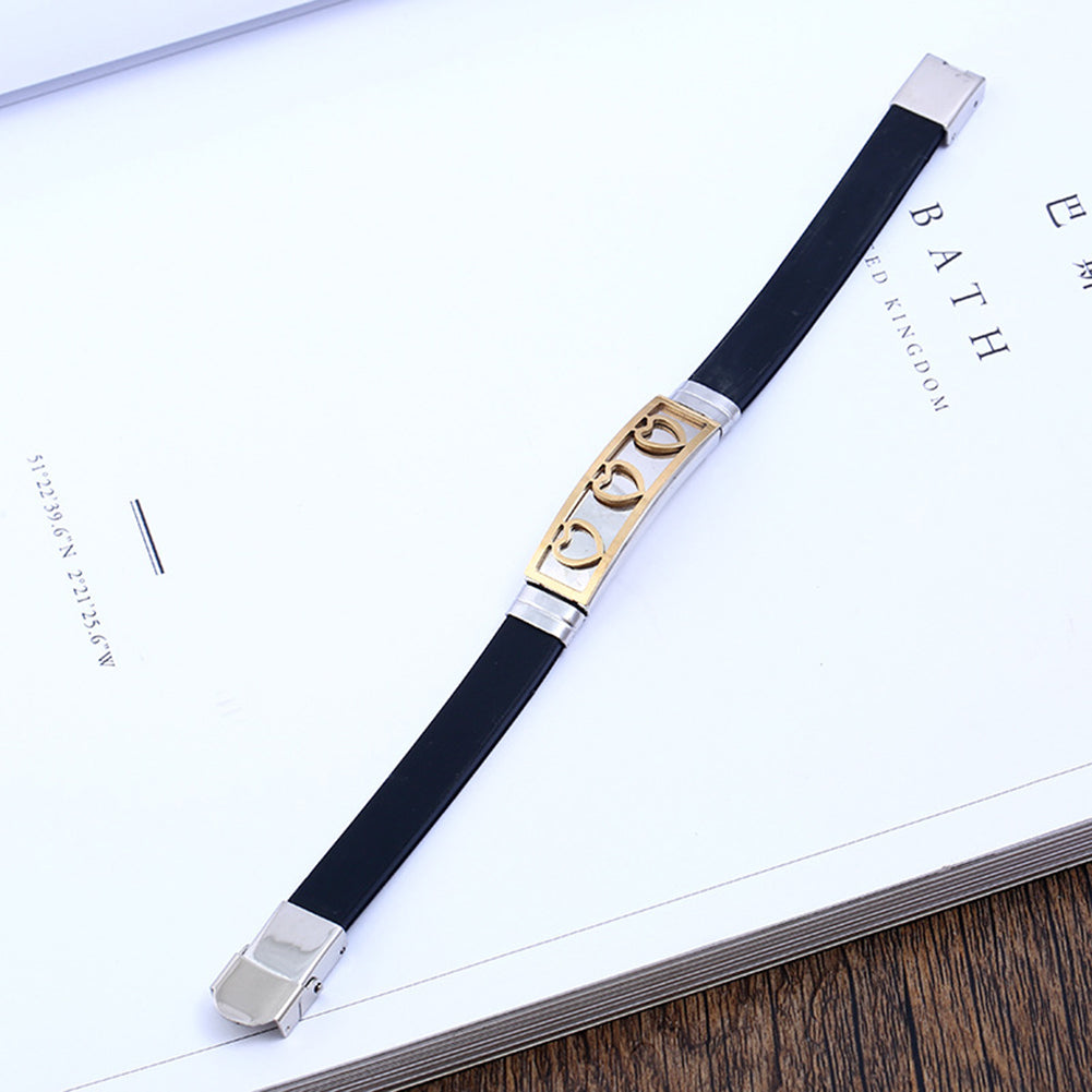 Punk Swirl Carving Men Fashion Stainless Steel Adjustable Bracelet Wristband