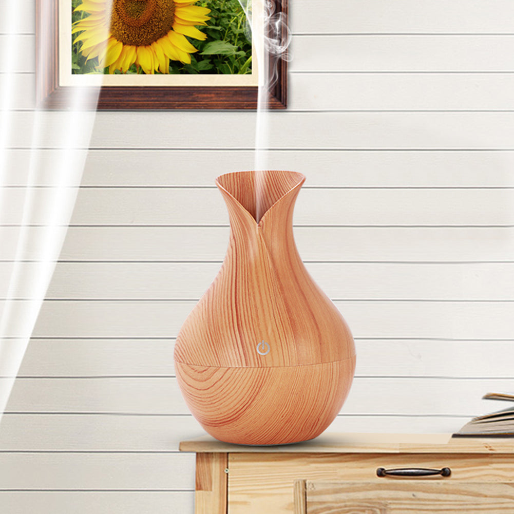 Night Light Wood Grain Cool Mist Humidifier Aromatherapy Essential Oil Diffuser