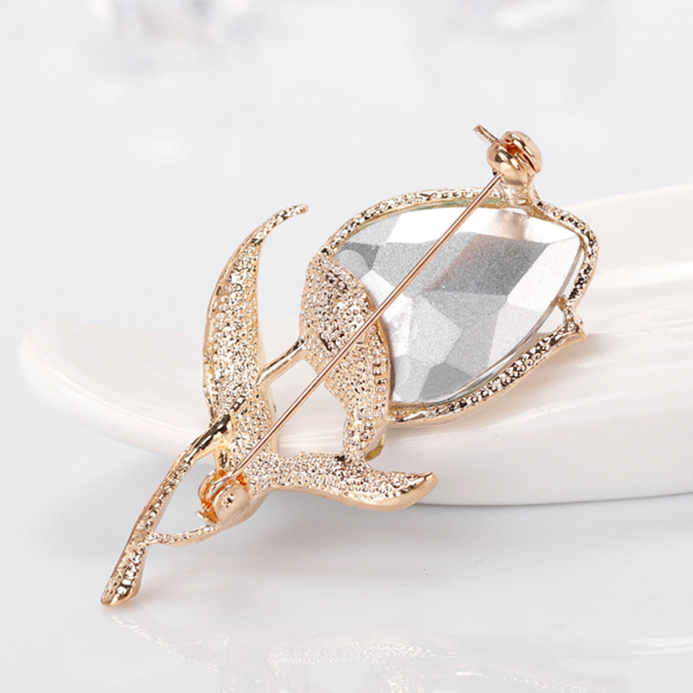 Women Fashion Rose Flower Rhinestone Brooch Pin Wedding Bridal Jewelry Accessory