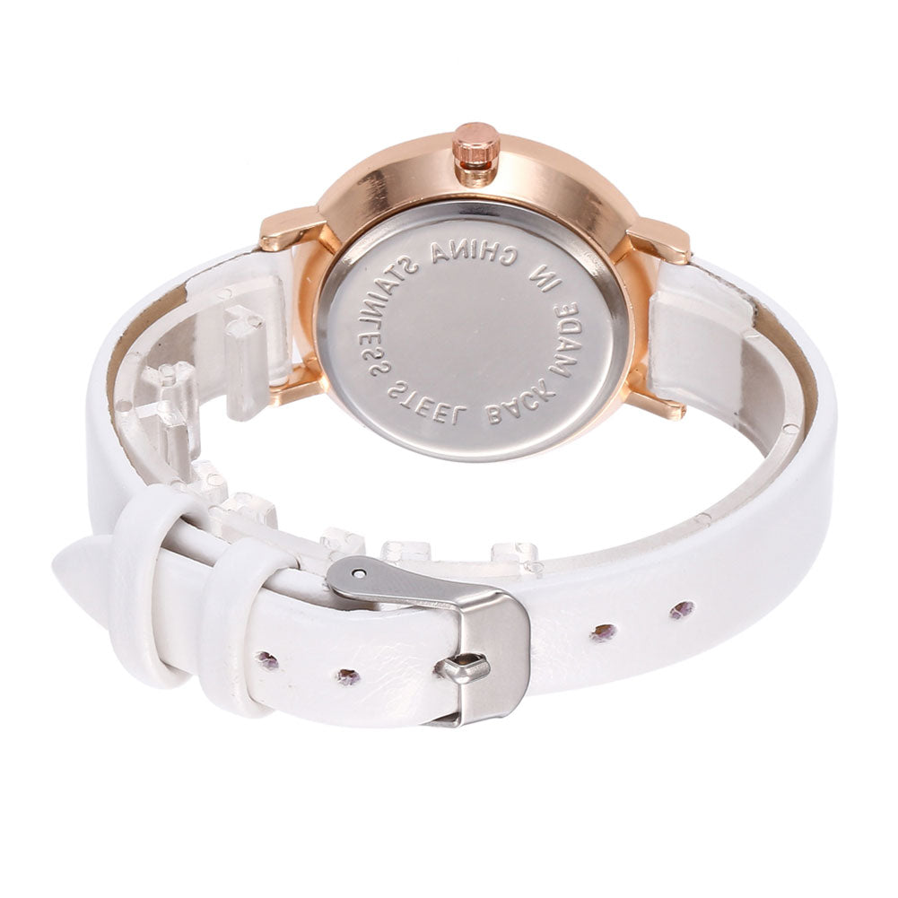 Women Fashion Rhinestone Inlaid Quartz Arabic Numbers Shopping Date Wrist Watch