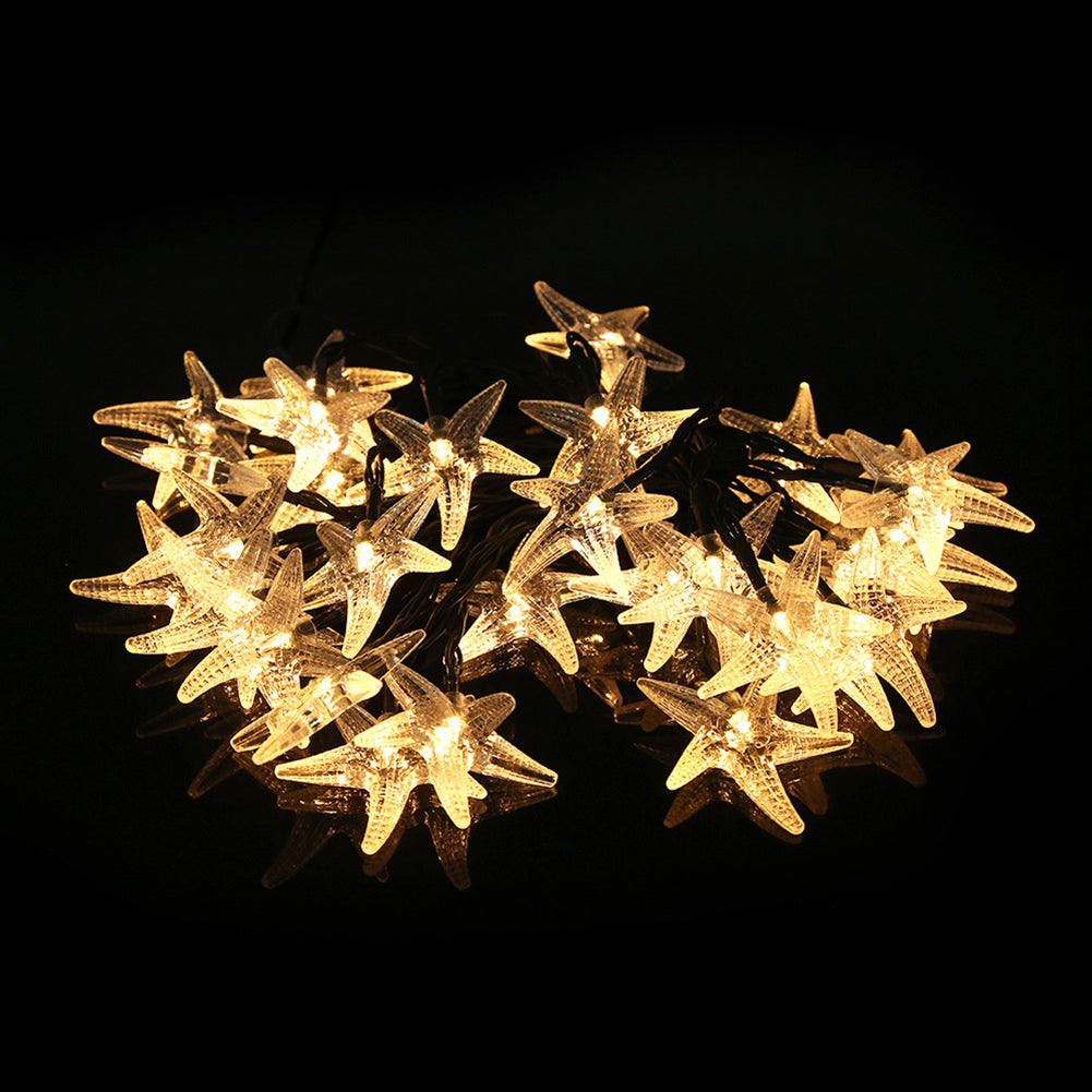 Solar 30 LED Starfish Fairy String Light Outdoor Tree Garden Christmas Decor