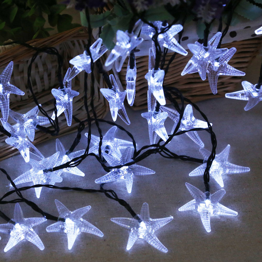 Solar 30 LED Starfish Fairy String Light Outdoor Tree Garden Christmas Decor