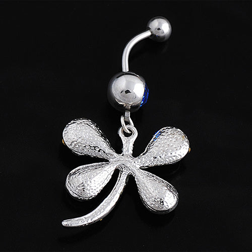 Colorful Dragonfly Button Barbell Navel Belly Ring Dangle Body Piercing Jewelry