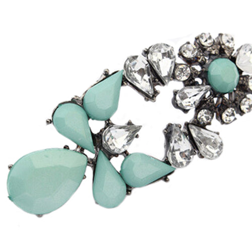 Women Fashion Party Jewelry Multicolor Resin Drops Crystal Flower Earrings Studs