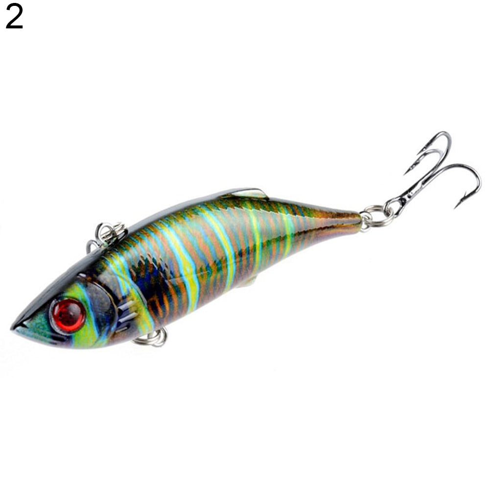 Colorful Painted Bionic Fish Shape 3D Eyes Fishing Hard Lure Bait Hooks Tool
