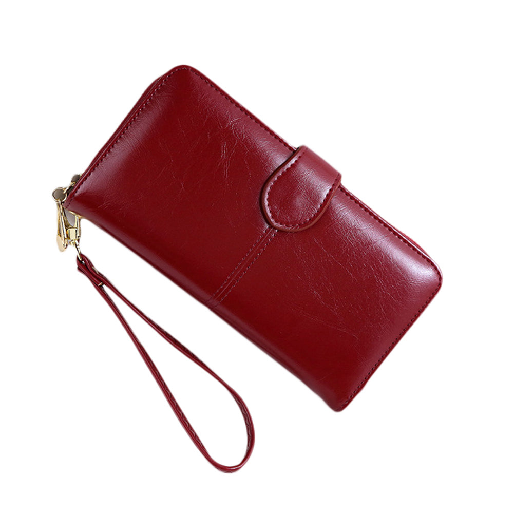 Women Fashion Faux Leather Purse Cash Card Storage Large Capacity Long Wallet