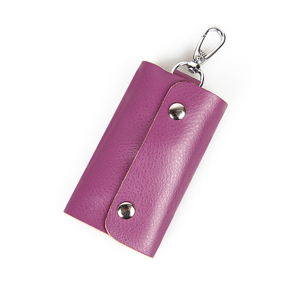Pocket Size Cow Leather Car Key Holder Organizer Case Keyring Hanger Pouch Bag