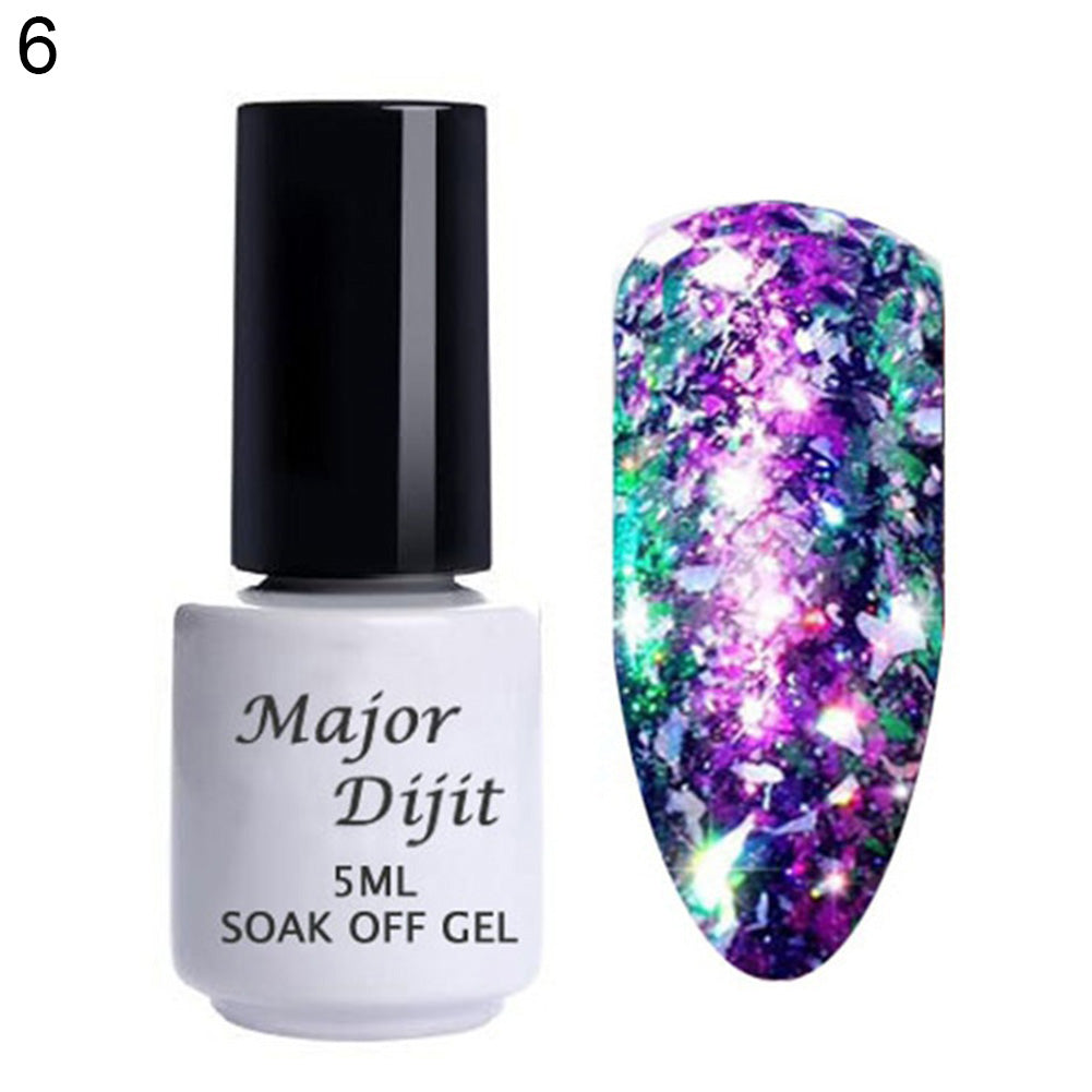 5ml Women Finger Nail Art Gel Polish Glittering UV LED Lacquer Soak Off Varnish