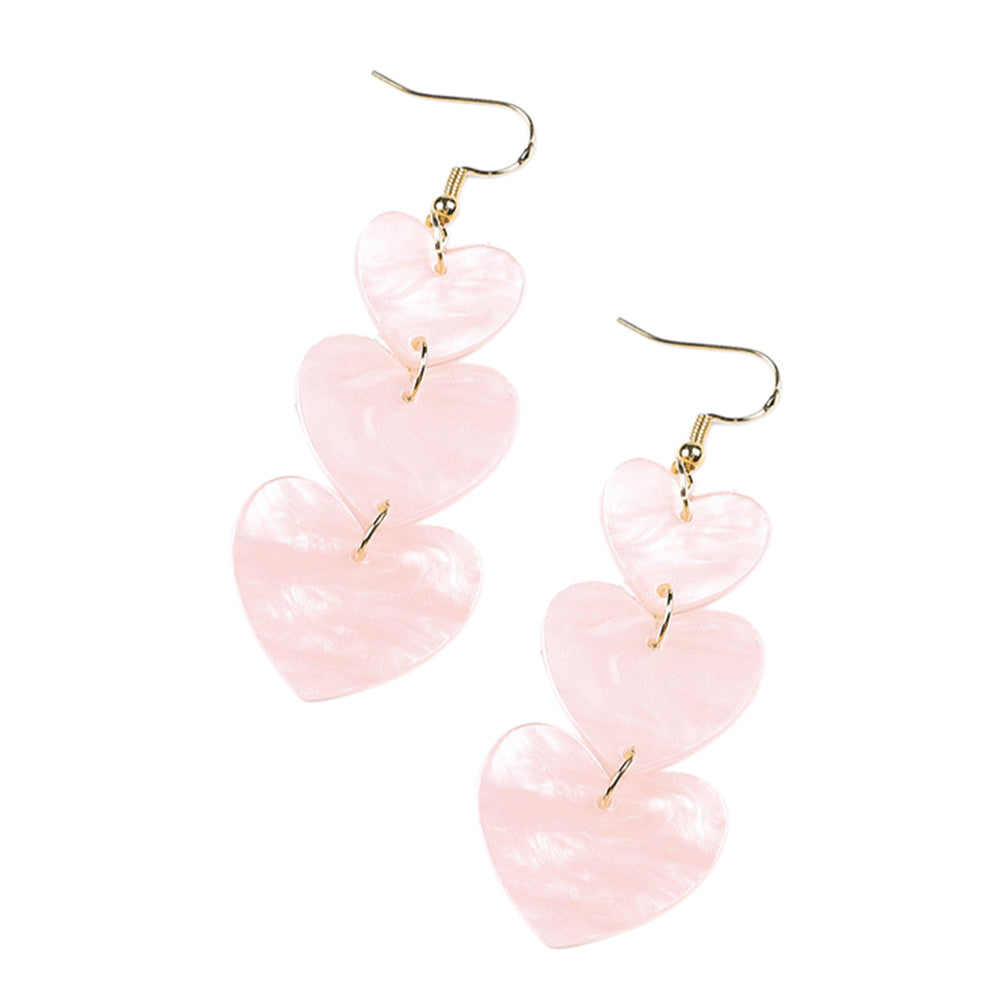 Fashion Three Love Heart Dangle Hook Earrings Women Girls Party Cocktail Jewelry