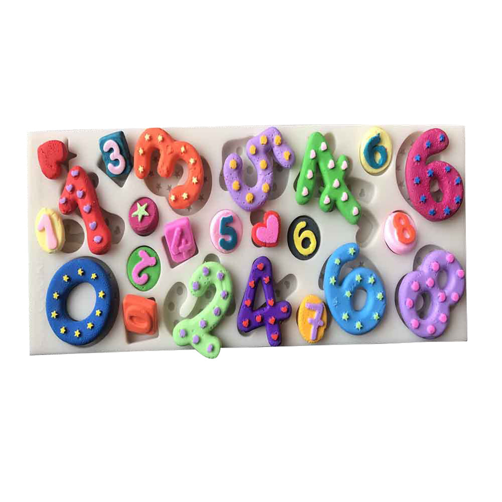 Silicone Big Small Numbers Cake Decor Mould DIY Craft Pastry Mold Baking Tool