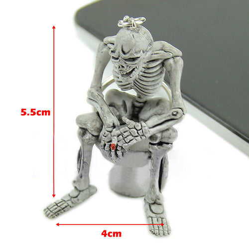Creative Skull Toilet Pendant Purse Bag Rubber Keychain Gift Keyring Key Chain