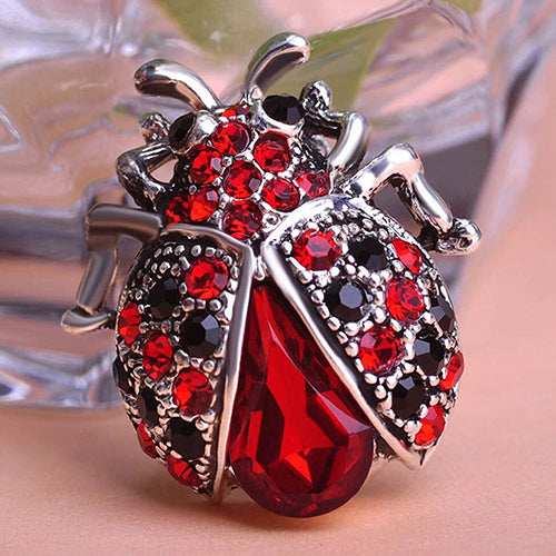 Women Vintage Insetti Cute Coccinella Bouquet Spilla Clip Brooch Pin Jewelry 