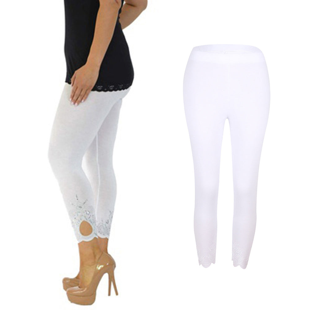 Women Casual Printing Slim Elasticity Leggings Skinny Pants Trousers Tights