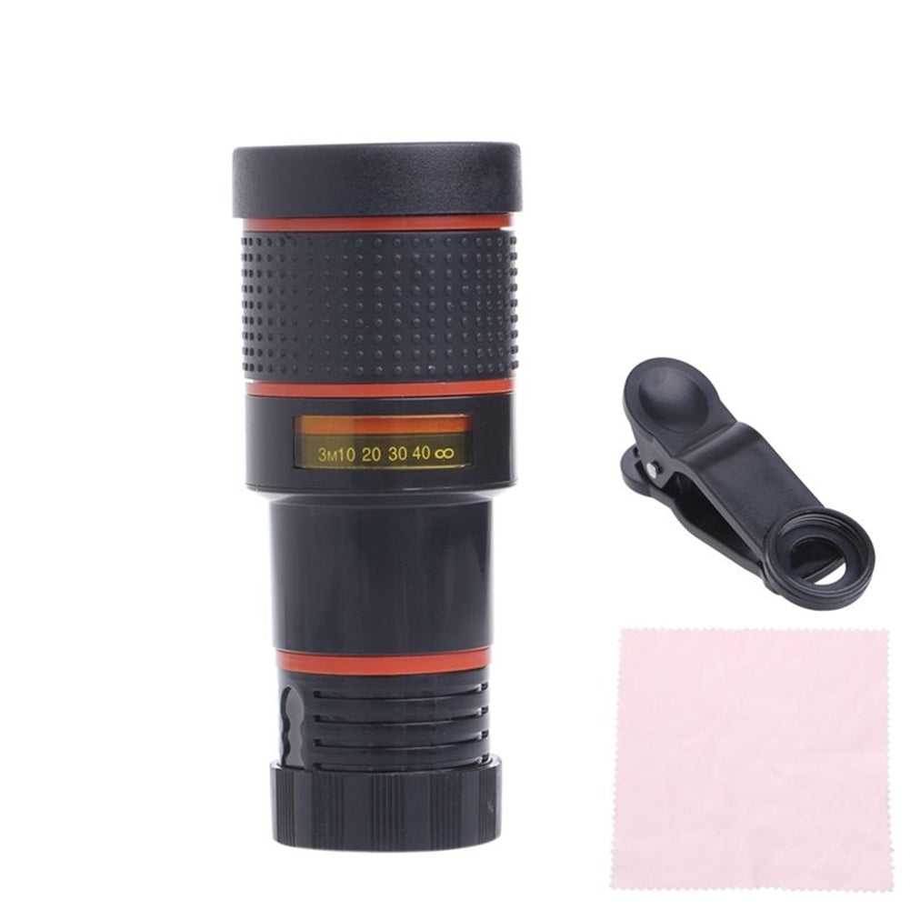 Clip-on 8X Optical Zoom HD Telescope Camera Lens for Universal Mobile Phone