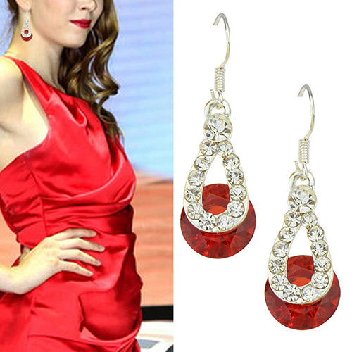 Women Fashion Long Paragraph Jewelry Water Drop Pendant Dangle Hook Earrings