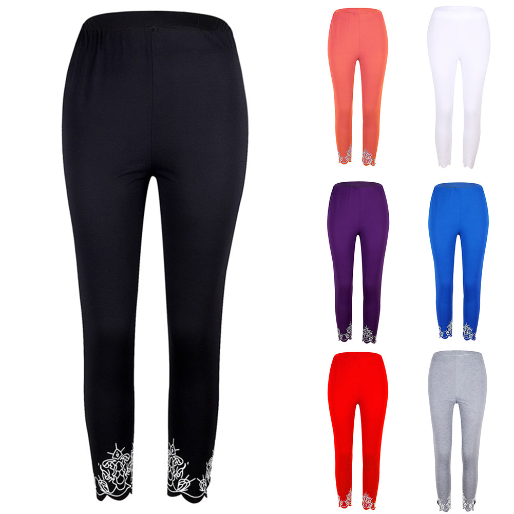 Women Casual Printing Slim Elasticity Leggings Skinny Pants Trousers Tights