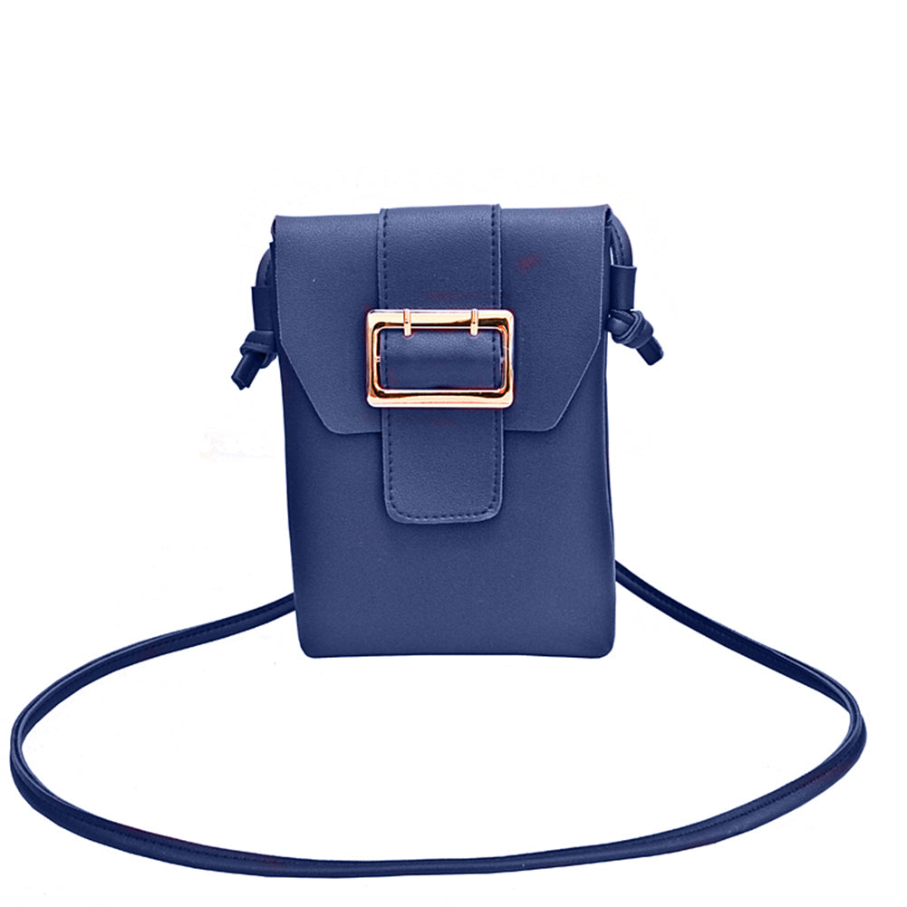 Women Fashion Small Faux Leather Cross Body Bag Shoulder Phone Solid Color Purse